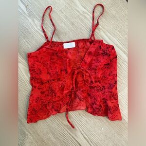Floral Red Women's Top